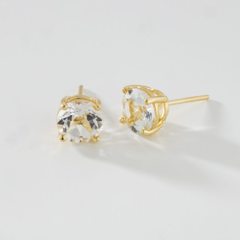 Brinco Solitário com Topázio