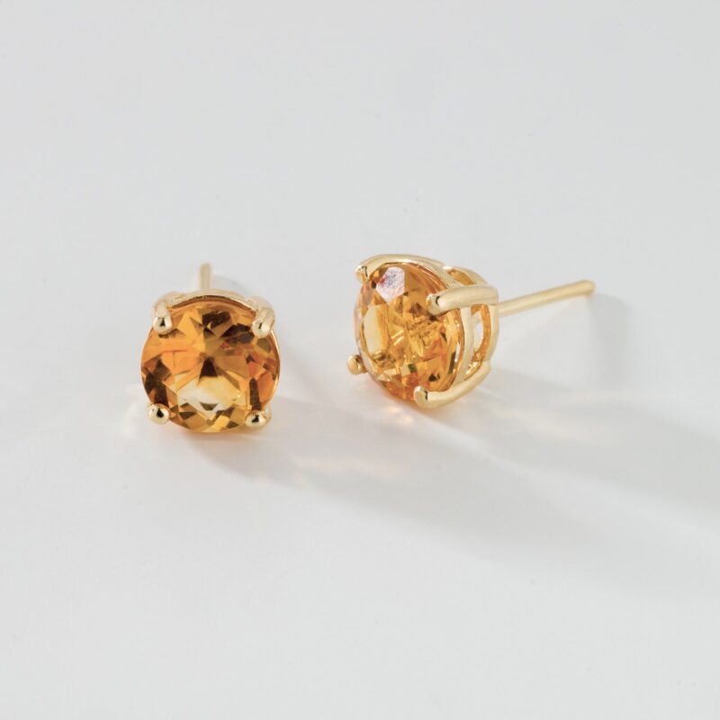 Brinco Solitário com Citrino